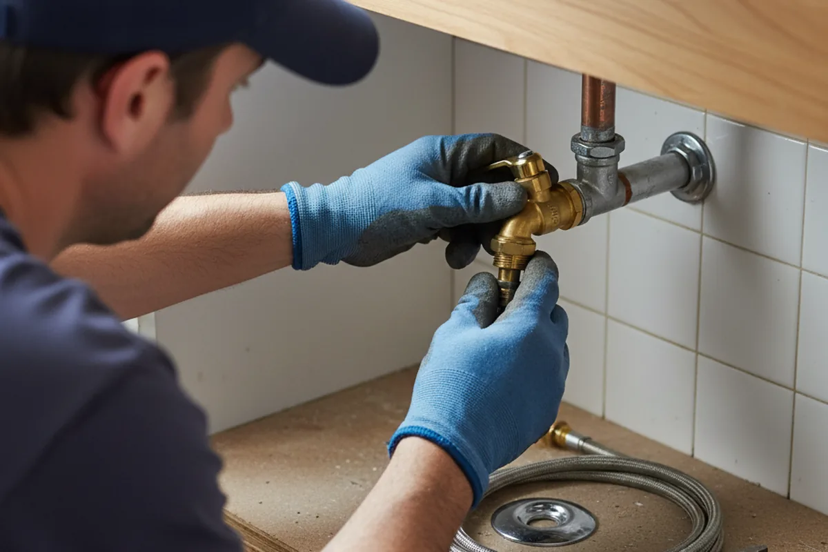Shutoff valve and fitting work during Burst Pipe Repair in Liberty